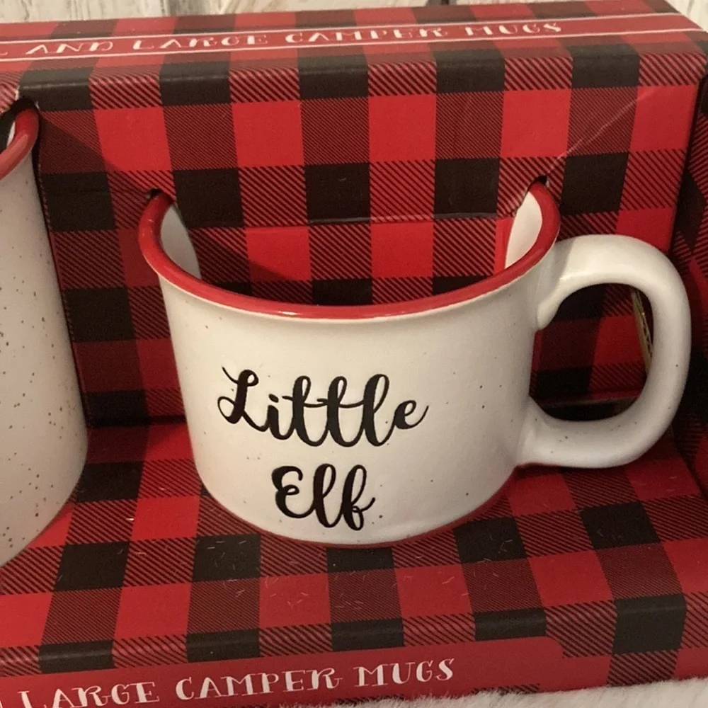 Peppermint & Pine Santa’s Helper and Little Elf Camper Mug Set